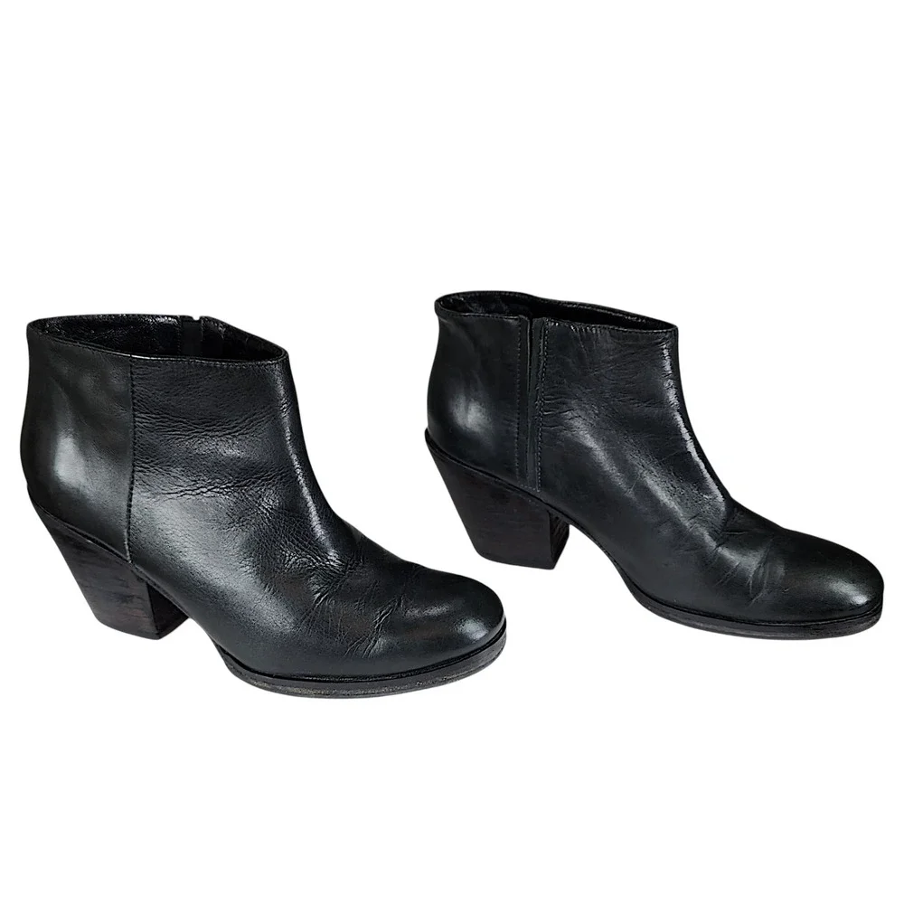 Rachel Comey Ankle Boots sz 5.5 Womens Black Leather Western Coastalcowgirl Boho